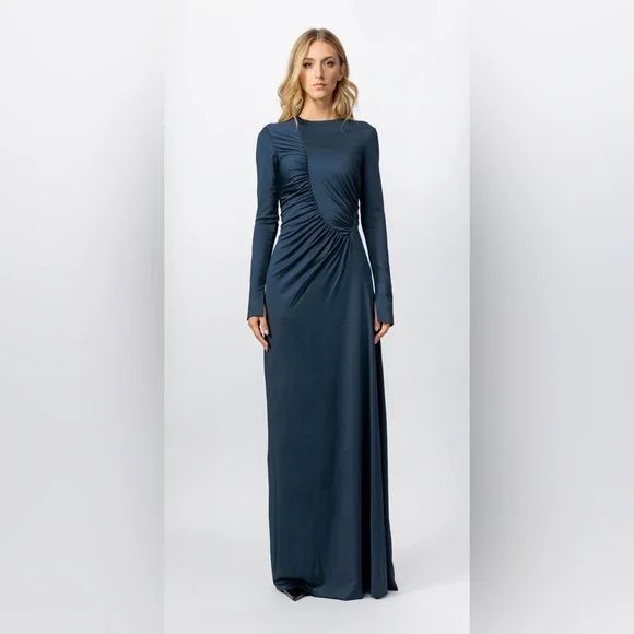 Victoria Beckham Ruched Long Sleeve Gown - Picture 1 of 8